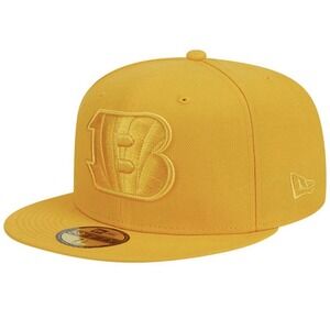 Men's New Era Gold Cincinnati Bengals Color Pack 59FIFTY Fitted Hat Size 7 3/4